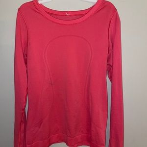 hot pink lululemon swiftly tech long sleeve